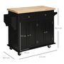 Voir la diapositive 3 : HOMCOM Desserte de cuisine multi rangements 2 tiroirs 2 placard 2 portes avec étagère range-bouteille porte-torchons MDF hévéa