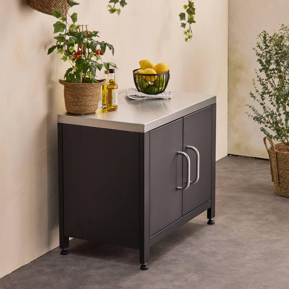 SWEEEK Meuble de cuisine extérieure en acier L80cm