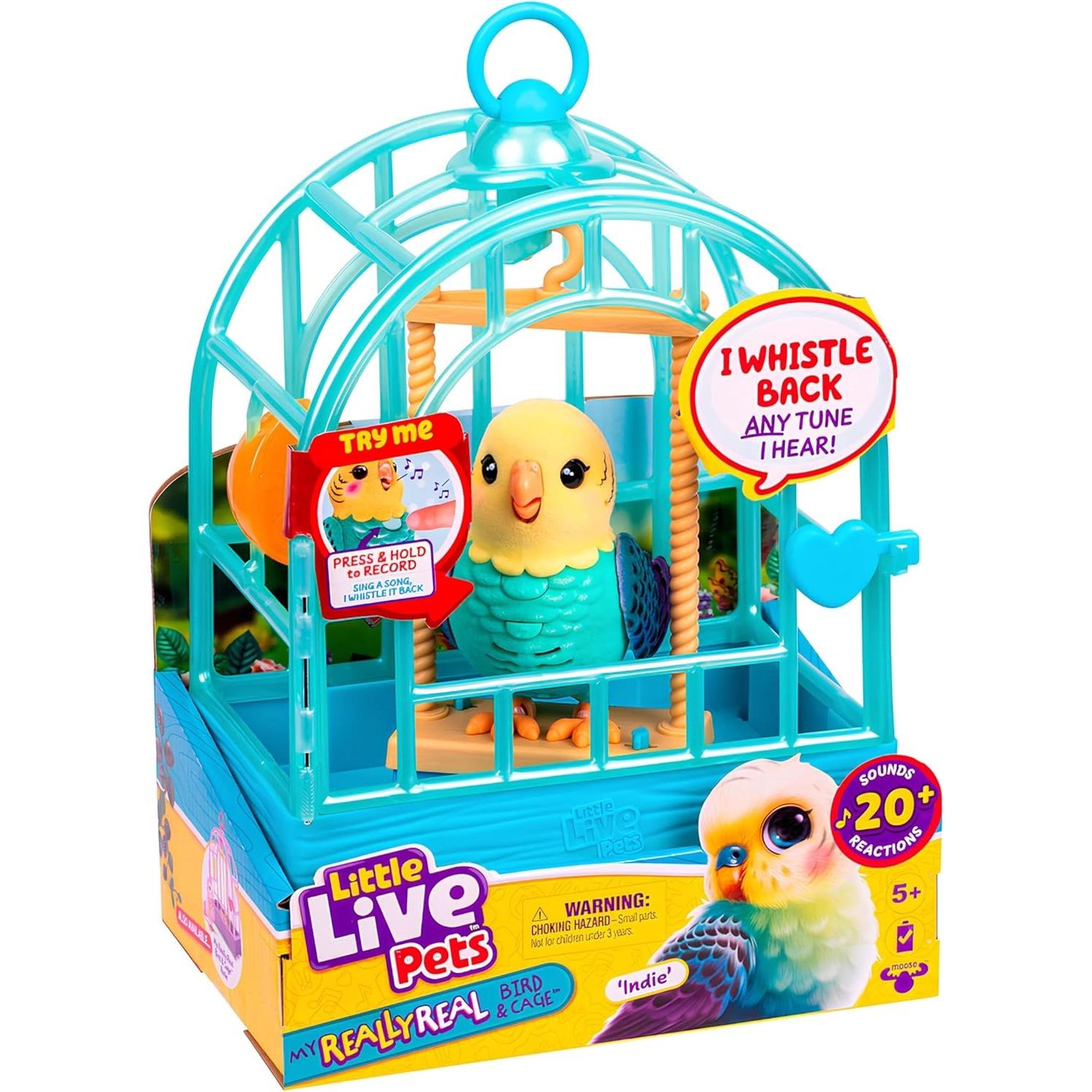 MOOSE TOYS Little Live Pets Indie et la cage à oiseaux