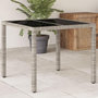 Voir la diapositive 1 : VIDAXL Table de jardin avec dessus en verre gris clair resine tressee