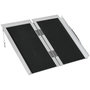 Voir la diapositive 1 : HOMCOM Rampe de fauteuil roulant rampe de chargement rampe d'accès antidérapante pliable avec bordures de sécurité max. 270 Kg alu. noir