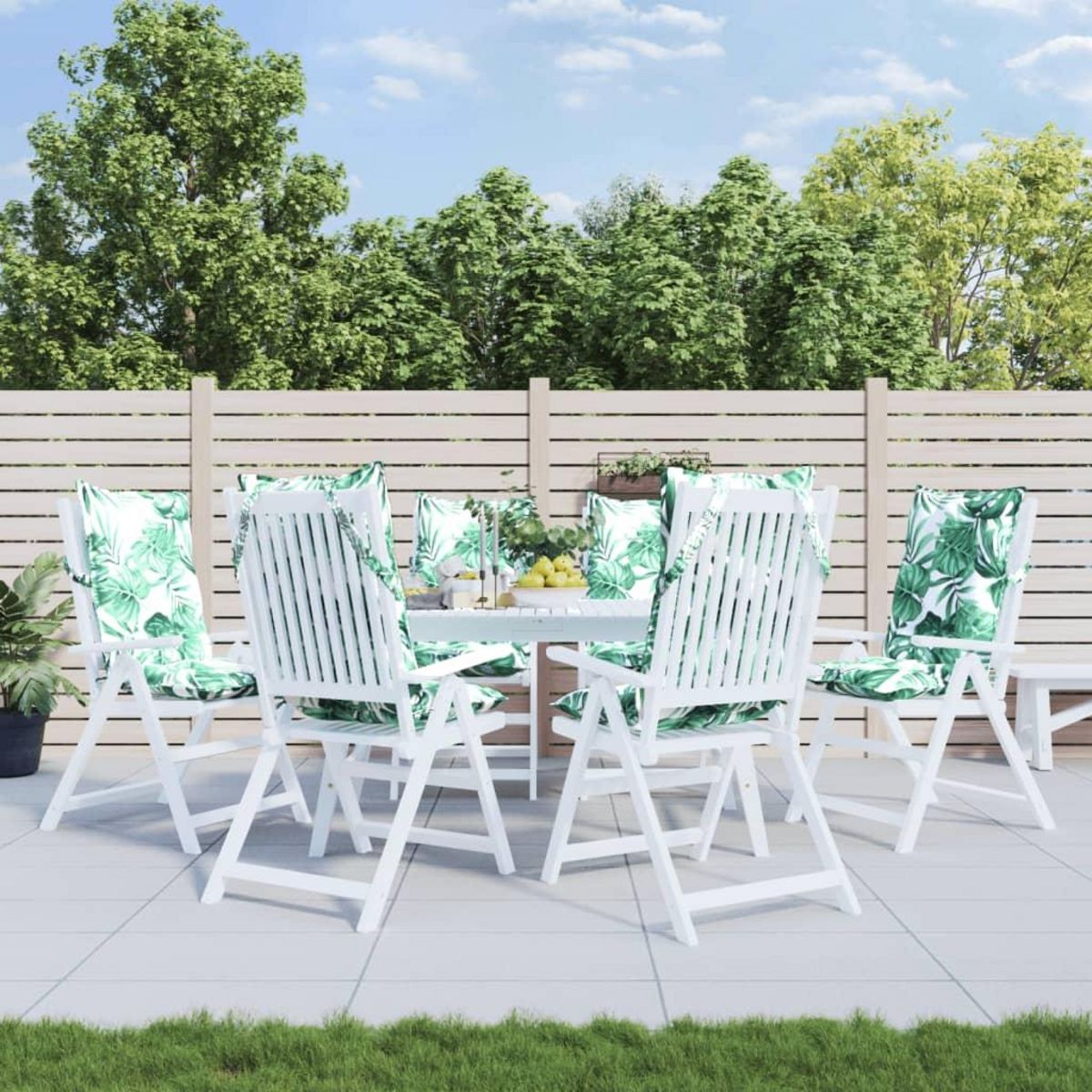 VIDAXL Coussins de chaise a dossier haut lot de 6 modele de feuille