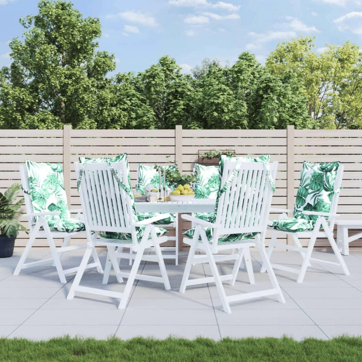 VIDAXL Coussins de chaise a dossier haut lot de 6 modele de feuille