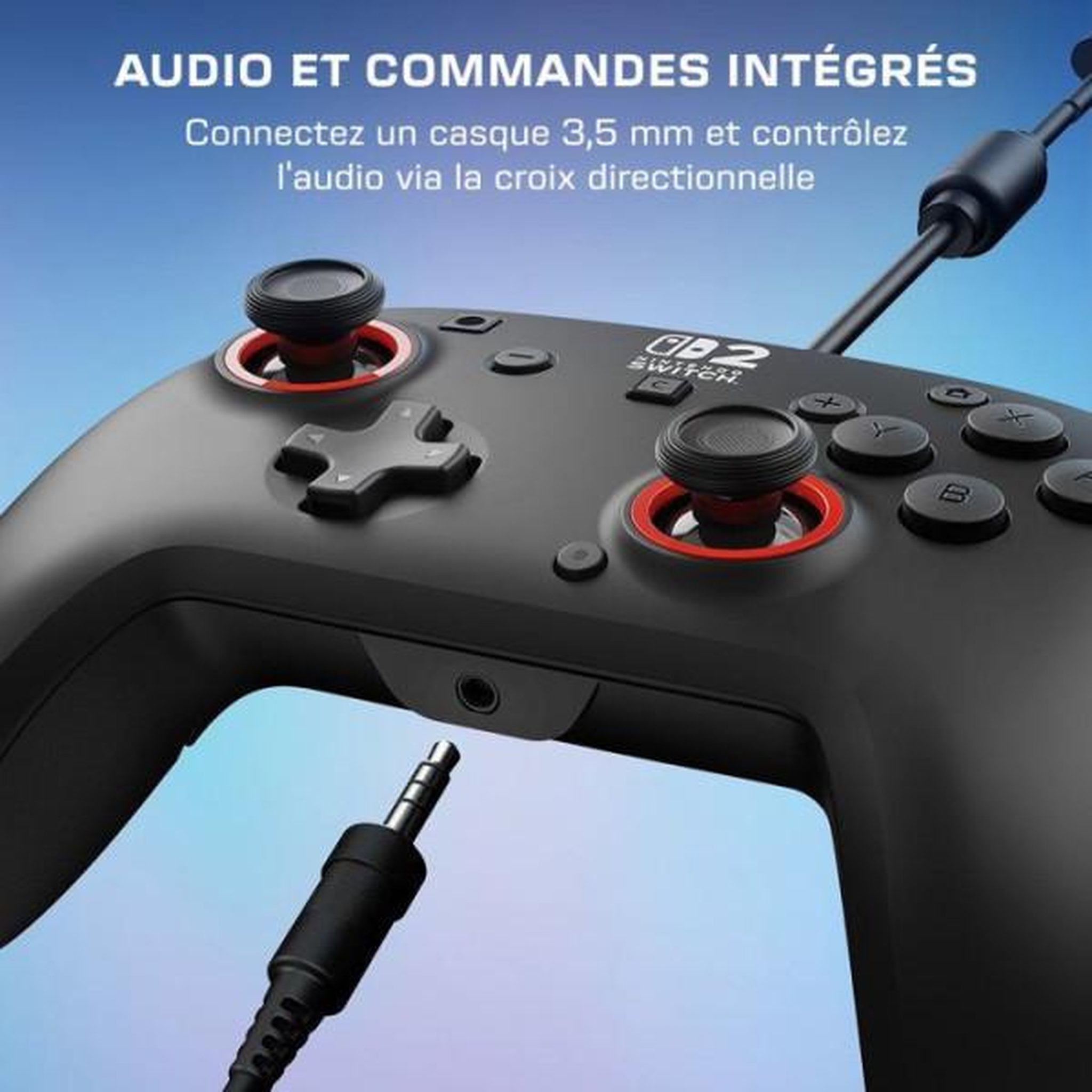 Voir la diapositive 4 : Turtle Beach Manette Gaming filaire RGB - TURTLE BEACH - Rematch pour Nintendo Switch 2 - Noir