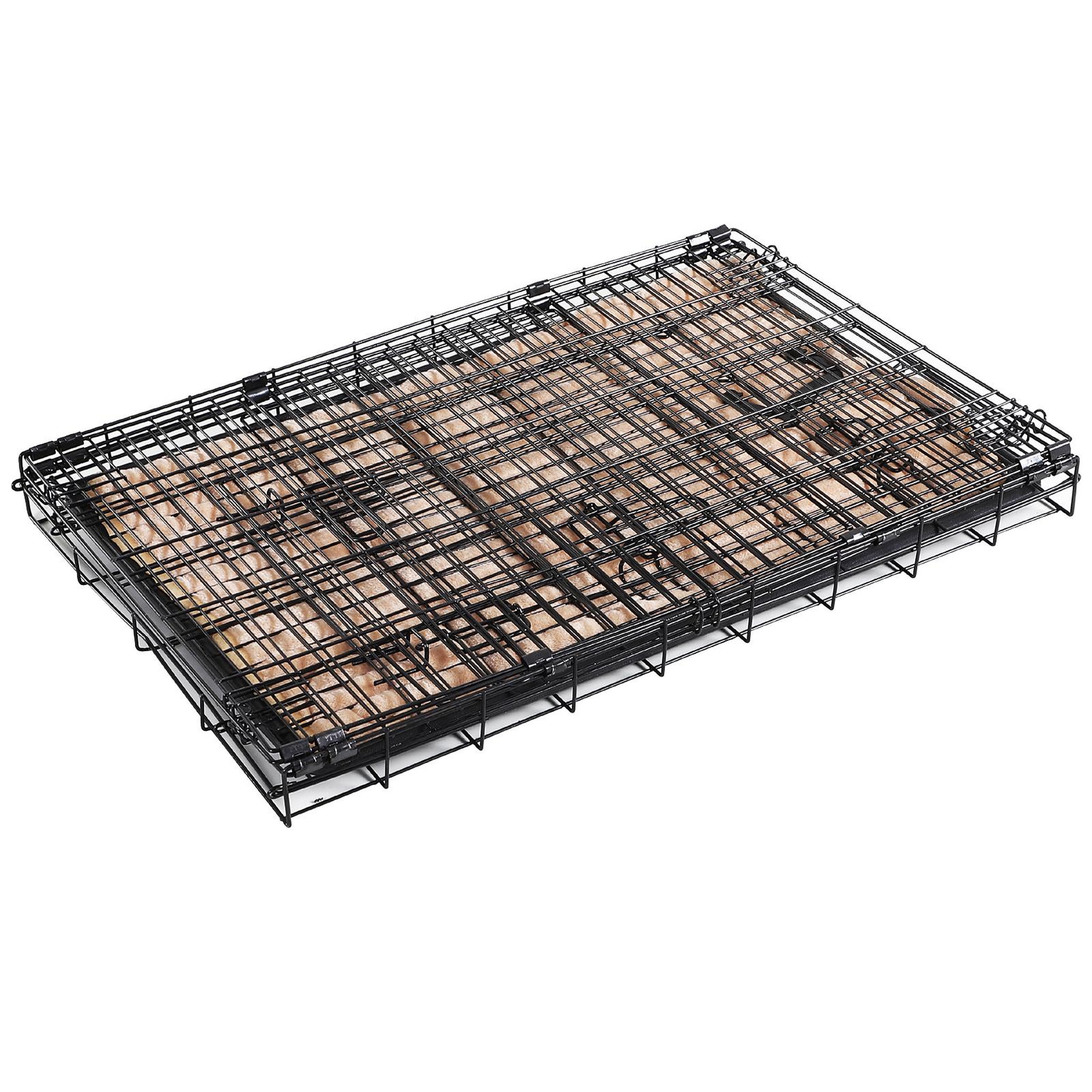 Voir la diapositive 4 : PAWHUT Cage caisse de transport pliante pour chien en métal noir 106 x 71 x 76 cm matelas fourni