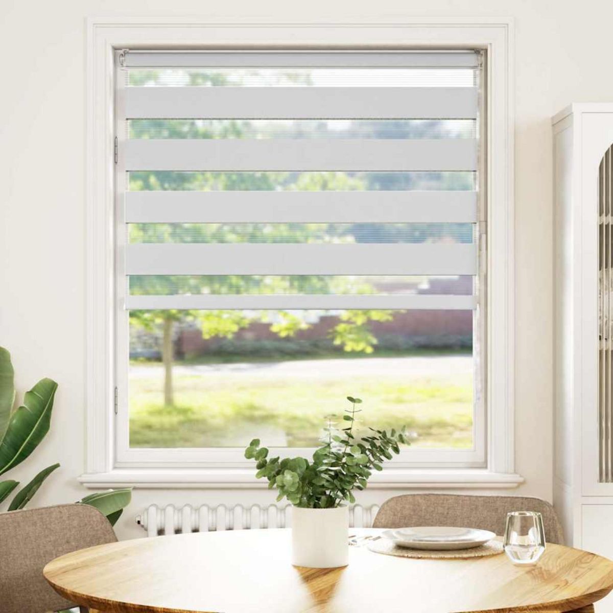 VIDAXL Store zebre blanc 115x150 cm largeur du tissu 110,9cm polyester