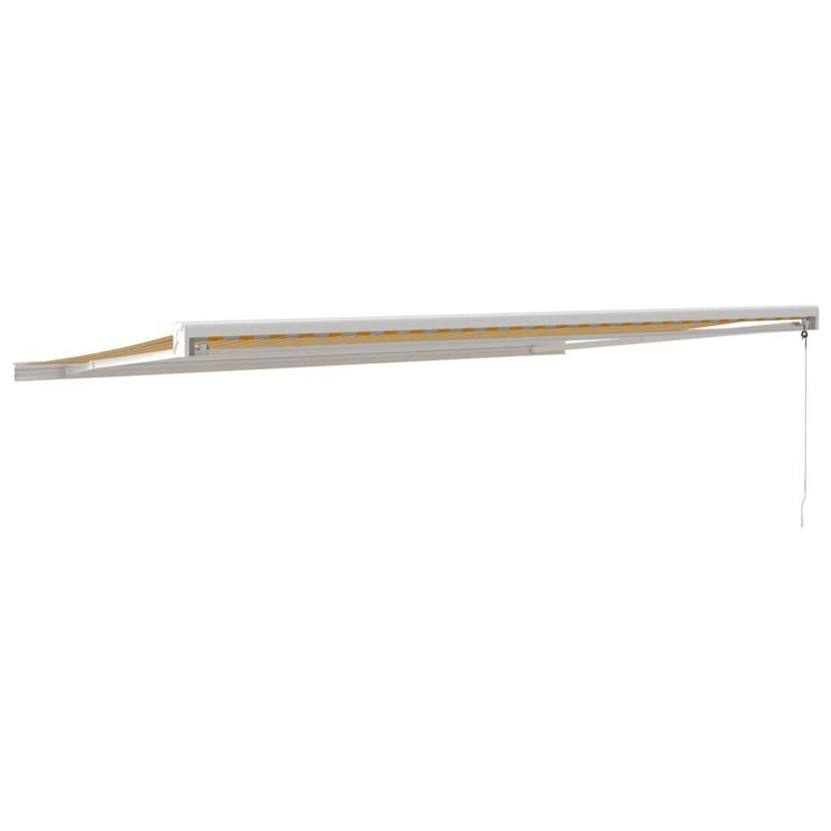 VIDAXL Auvent retractable jaune et blanc 5x3 m tissu et aluminium