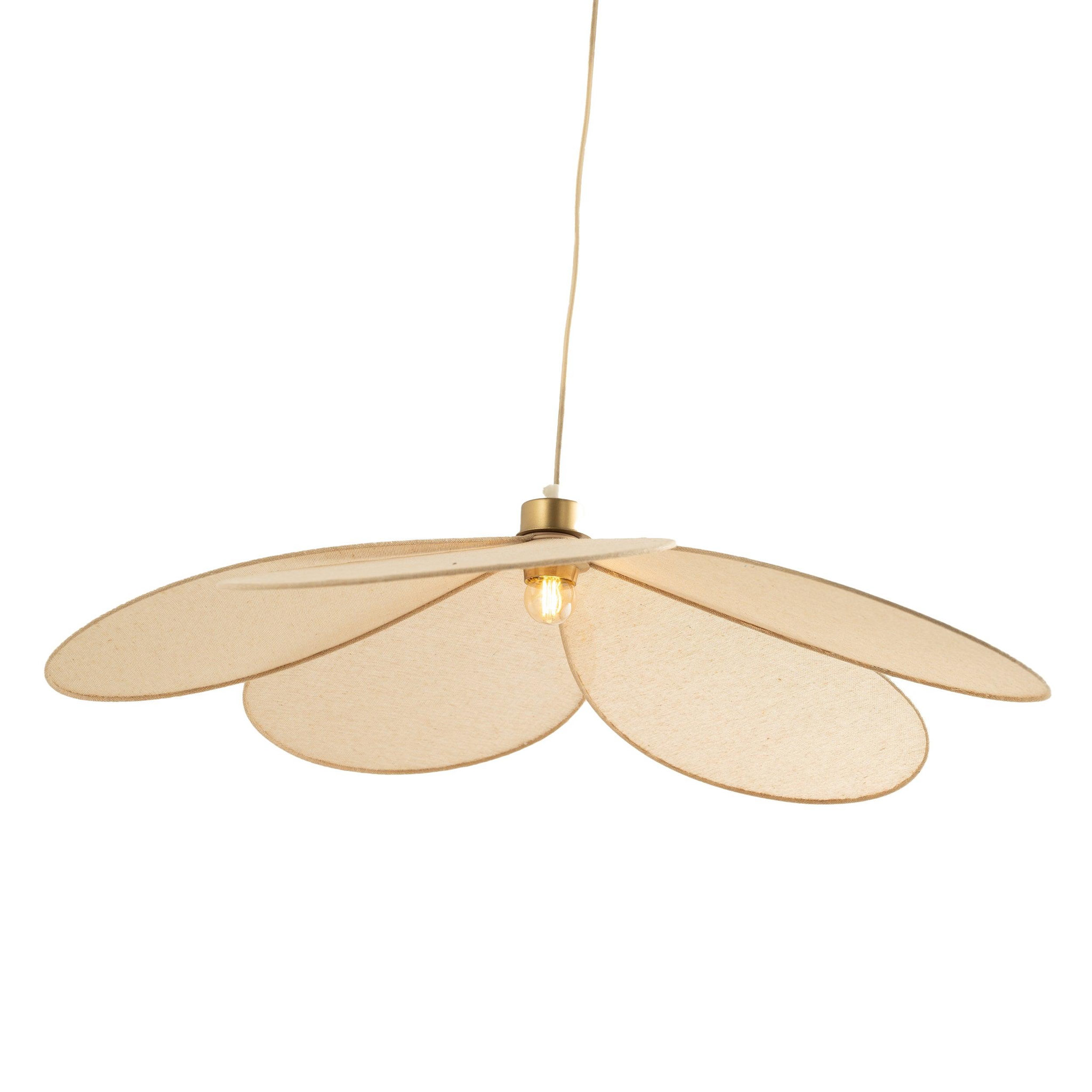 MAISON PAVANE Suspension pétale en tissu beige et métal doré 75 cm-flora