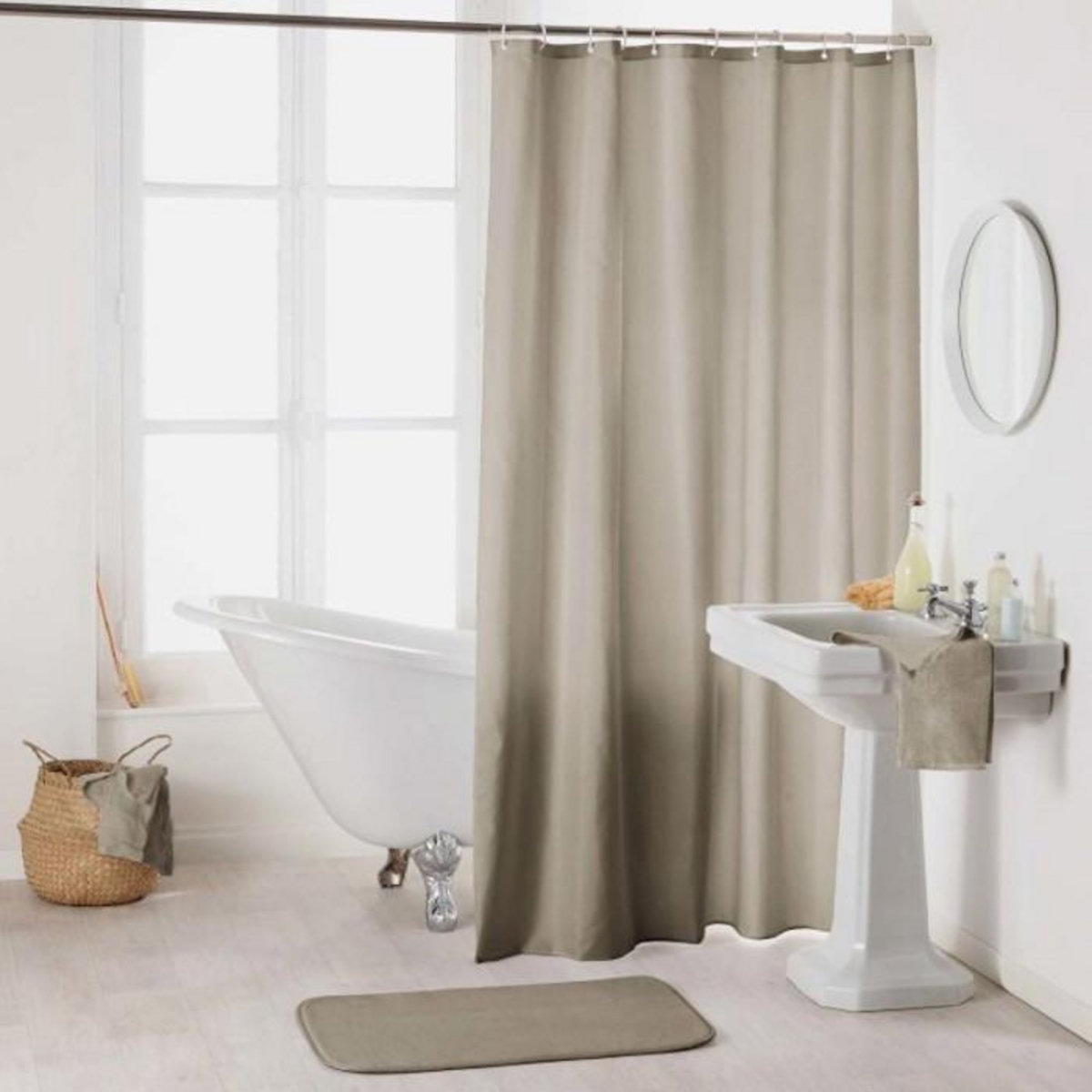 Paris Prix Rideau de Douche Uni  Essencia  180x200cm Taupe