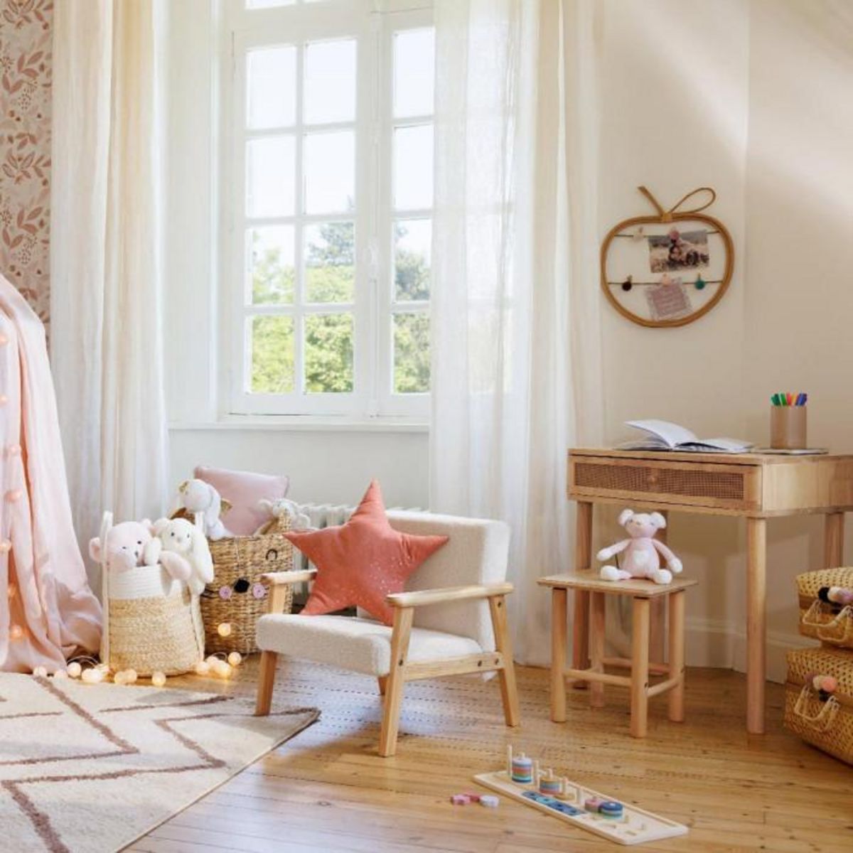 Paris Prix Tabouret Enfant en Bois 'Hévéa  32cm Naturel