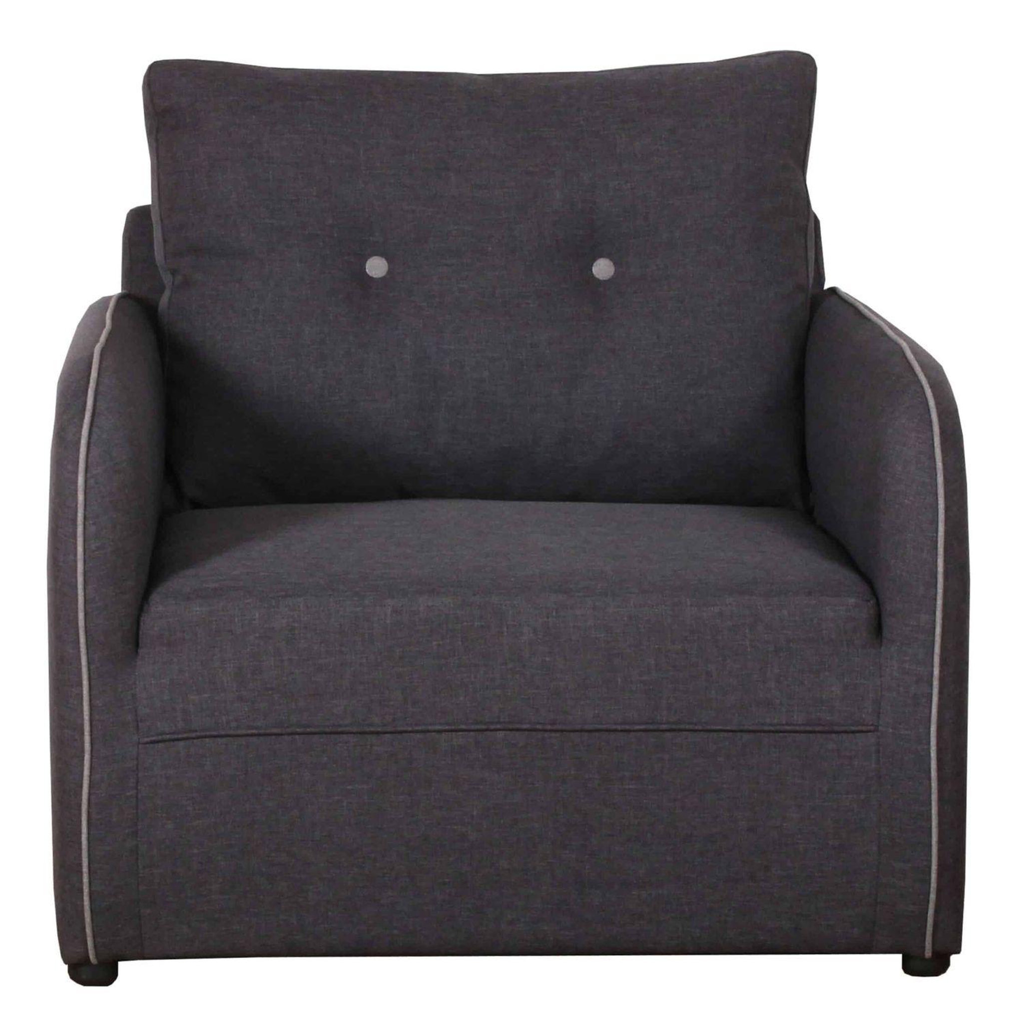 Voir la diapositive 1 : Fauteuil convertible déplimousse tissu gris anthracite VINYL