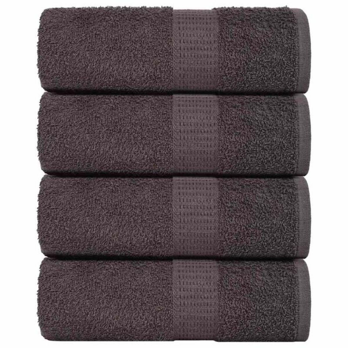 VIDAXL Serviettes de visage 4 pcs anthracite 30x30 cm 100% coton