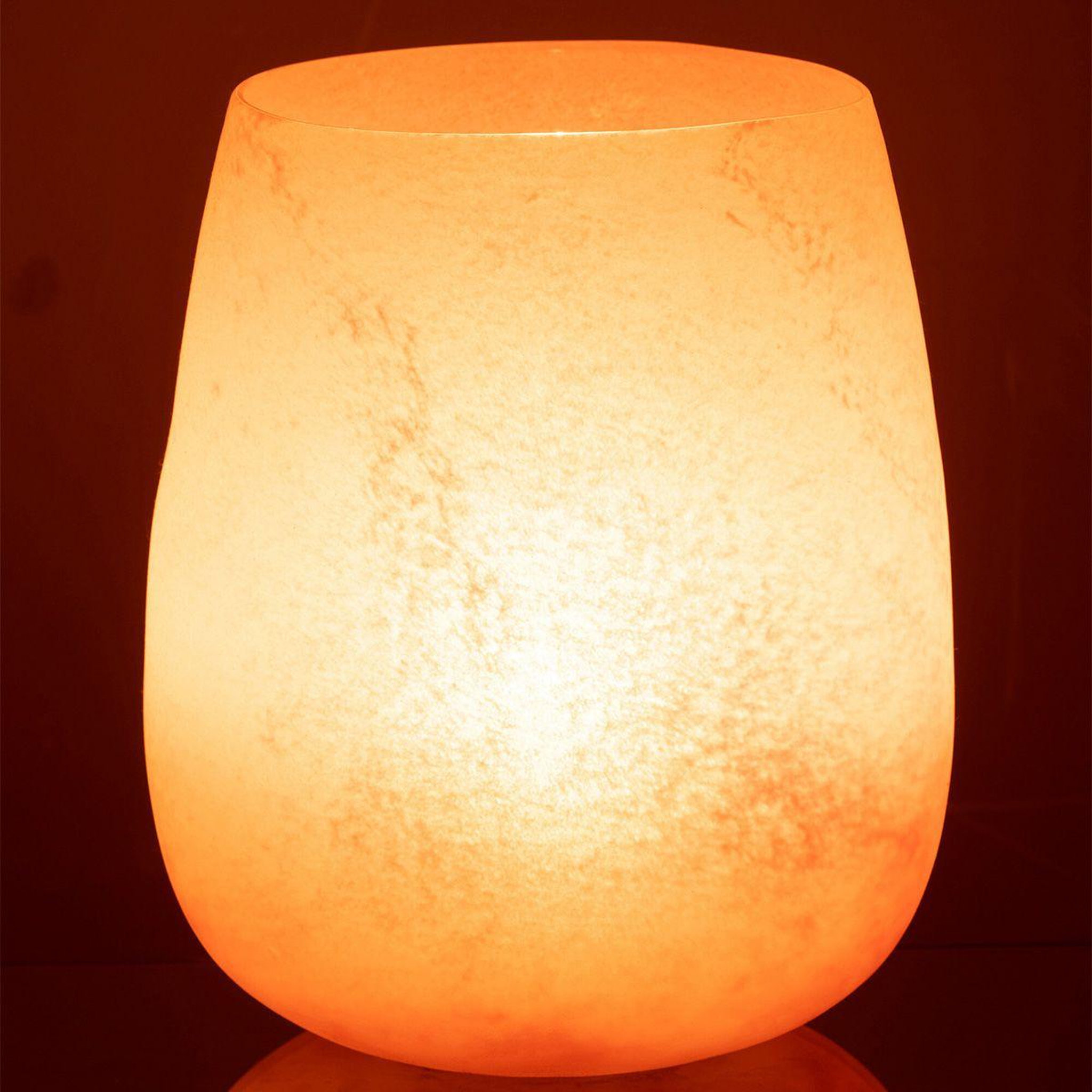 Voir la diapositive 3 : J-LINE Vase déco en verre  givré  27cm rose