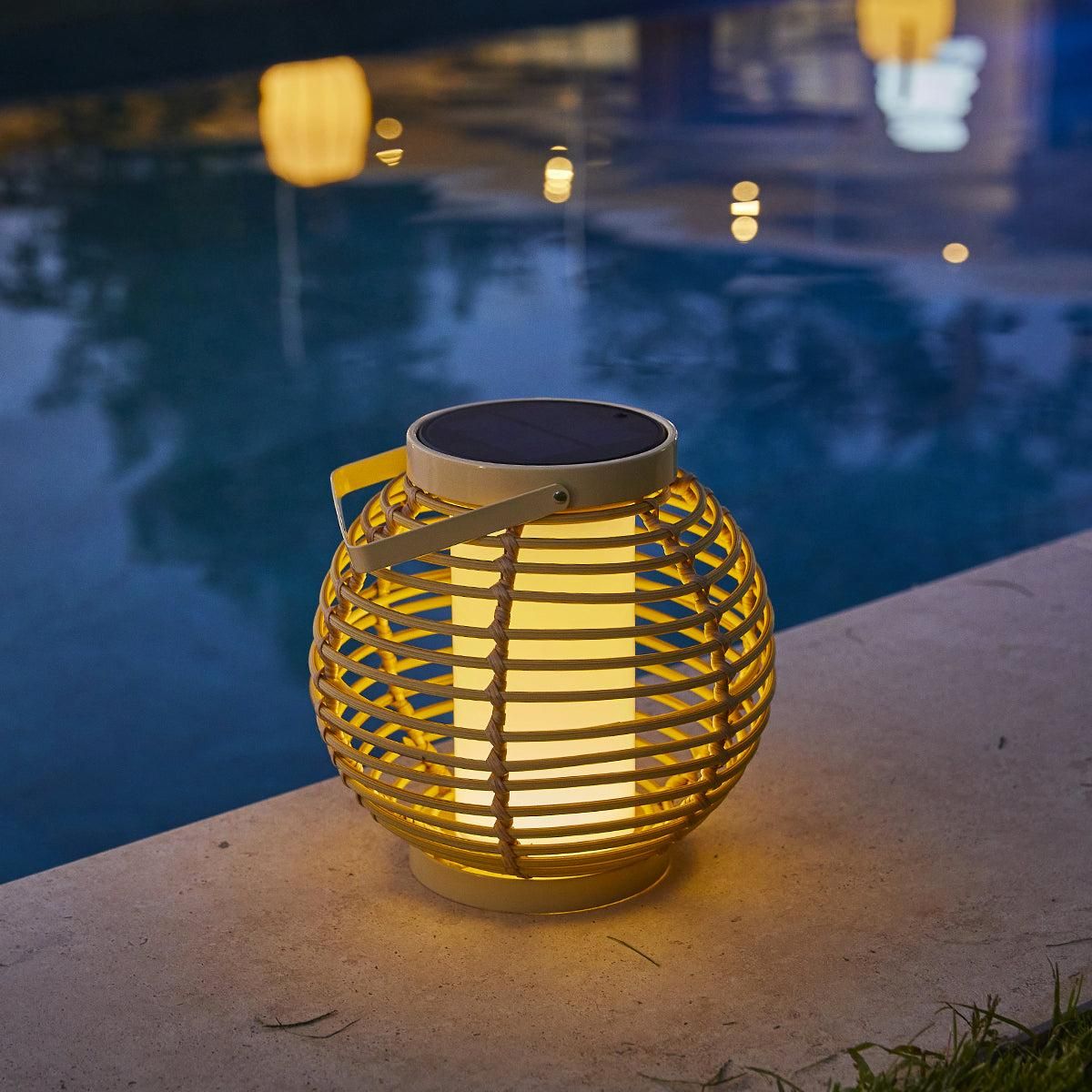 Lumisky Lanterne solaire BEEHIVE Beige Metal H26cm