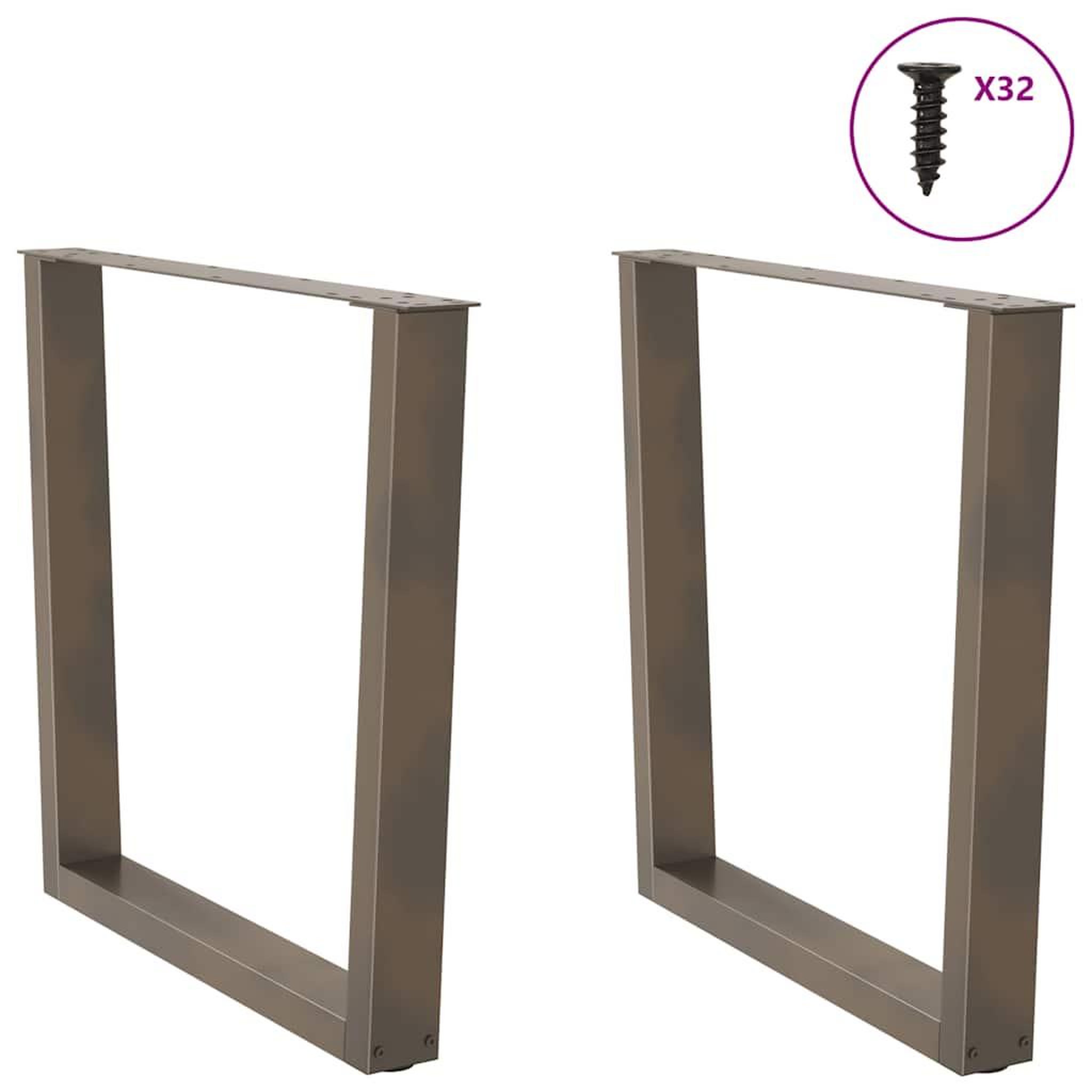 Voir la diapositive 3 : VIDAXL Pieds de table a manger forme de U 2 pcs 90x(72-73,3) cm acier