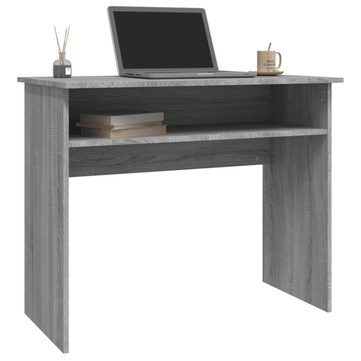 VIDAXL Bureau Sonoma gris 90x50x74 cm Bois d'ingenierie