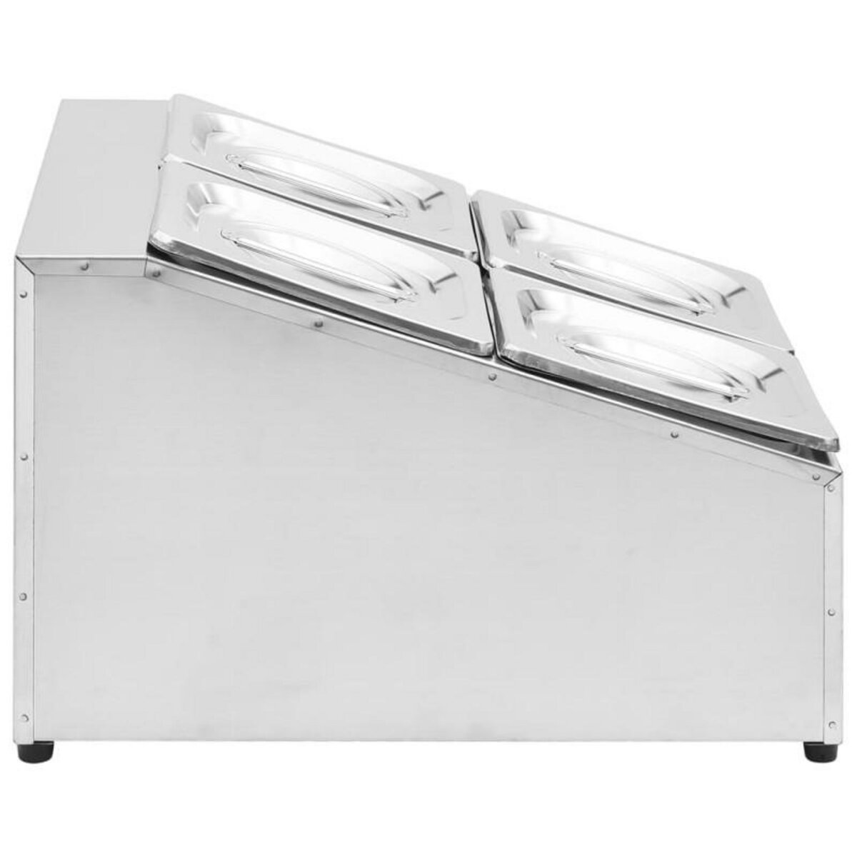 VIDAXL Récipient Gastronorm avec 4 bacs GN 1 6 Acier inoxydable