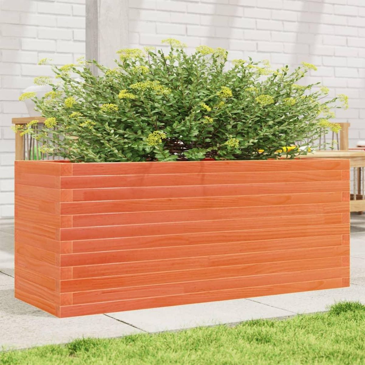 VIDAXL Jardiniere cire marron 110x40x46 cm bois de pin massif