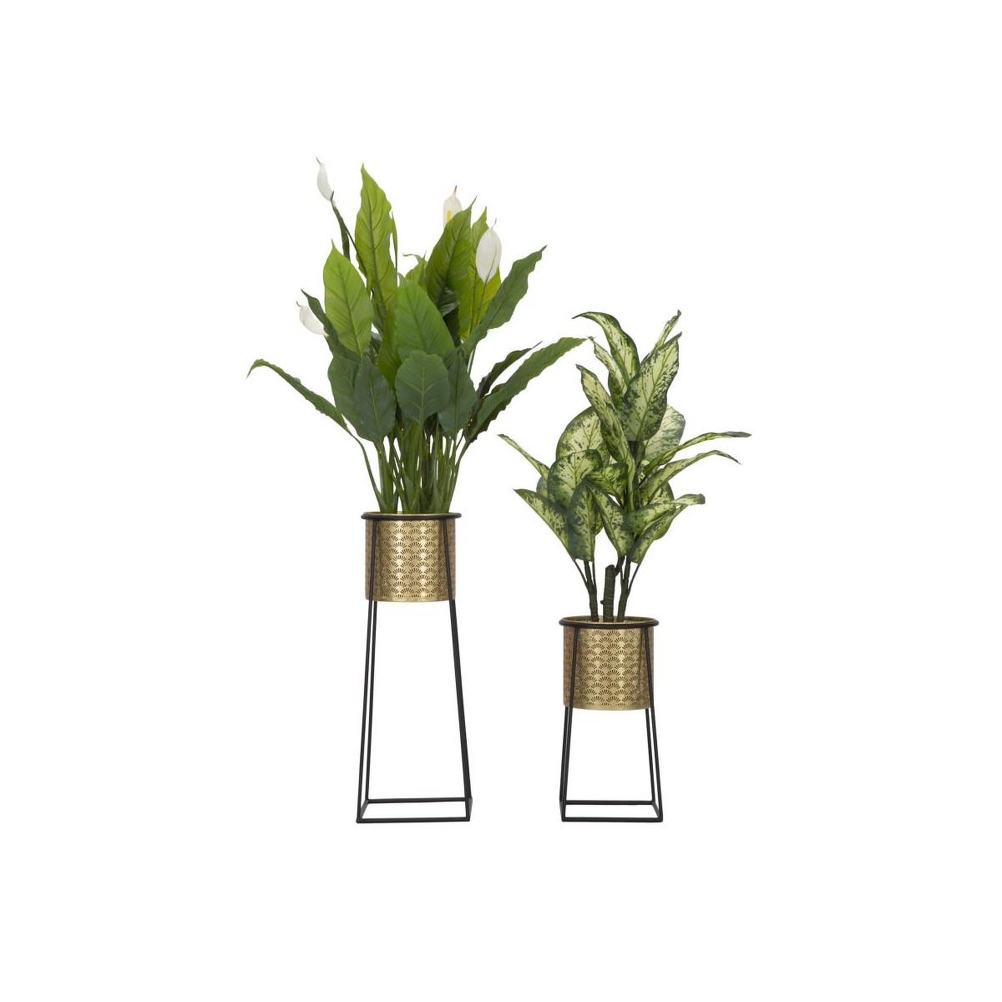 Voir la diapositive 3 : Paris Prix Lot de 2 cache-pots sur pied  velma  70cm or