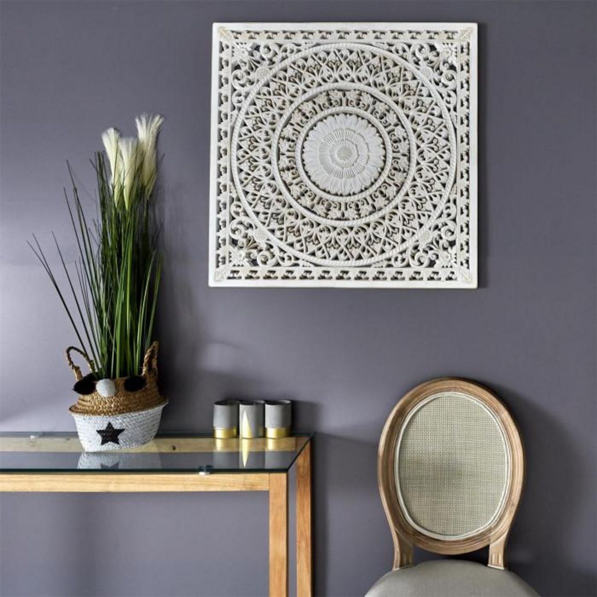 Paris Prix Décoration Murale en Bois  Moulure  80cm Blanc