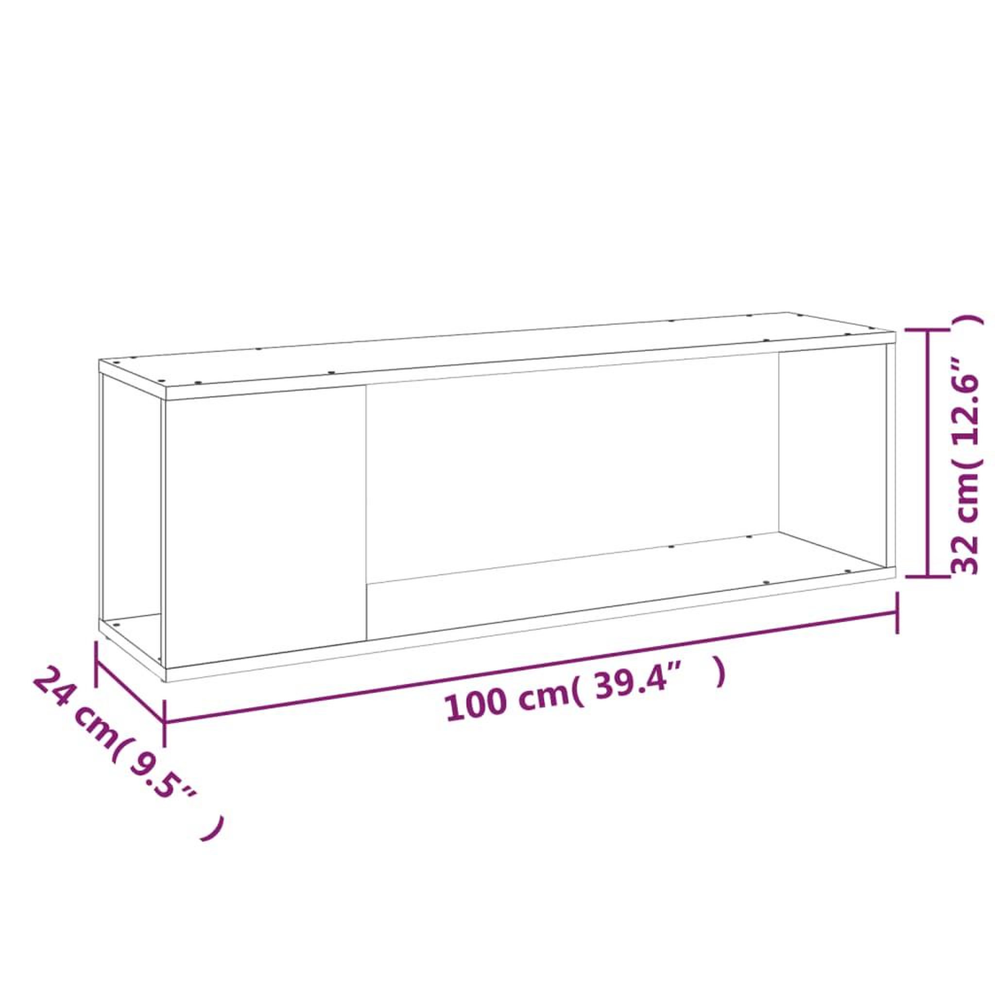 Voir la diapositive 6 : VIDAXL Meuble TV Chene sonoma 100x24x32 cm Bois d'ingenierie