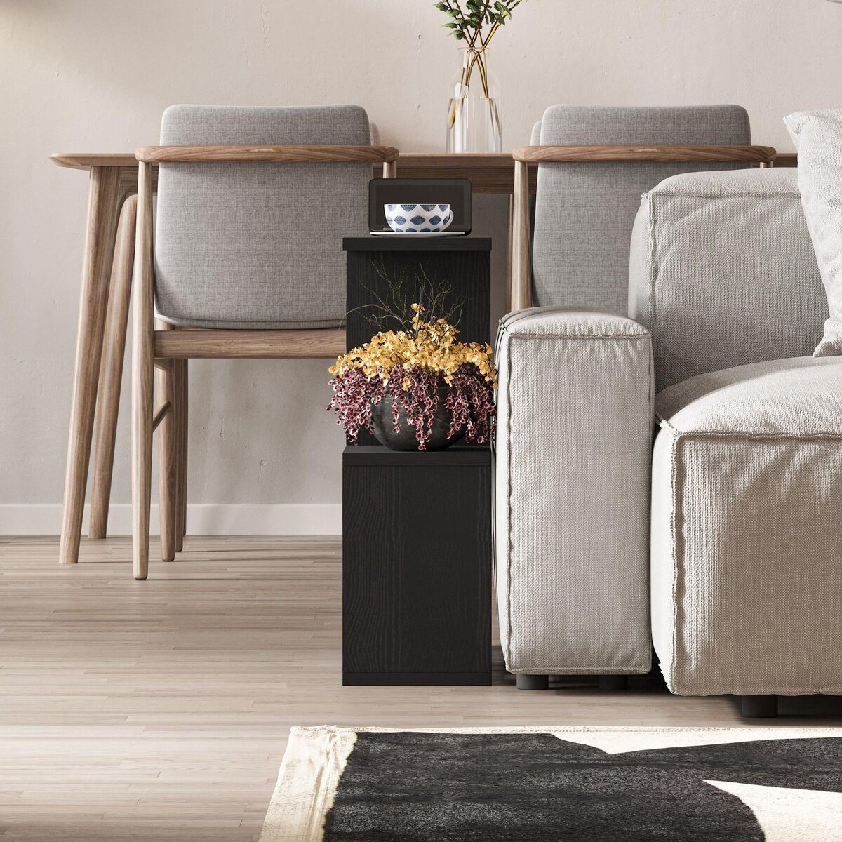 Habitat et Jardin Table basse en bois  Homemania  - 60 x 20 x 60 cm - Bois Noir