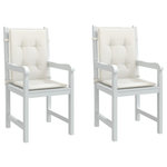 VIDAXL Coussins de chaise a dossier bas lot de 2 creme melange tissu