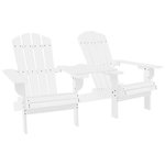 VIDAXL Chaises de jardin Adirondack avec table bois de sapin blanc