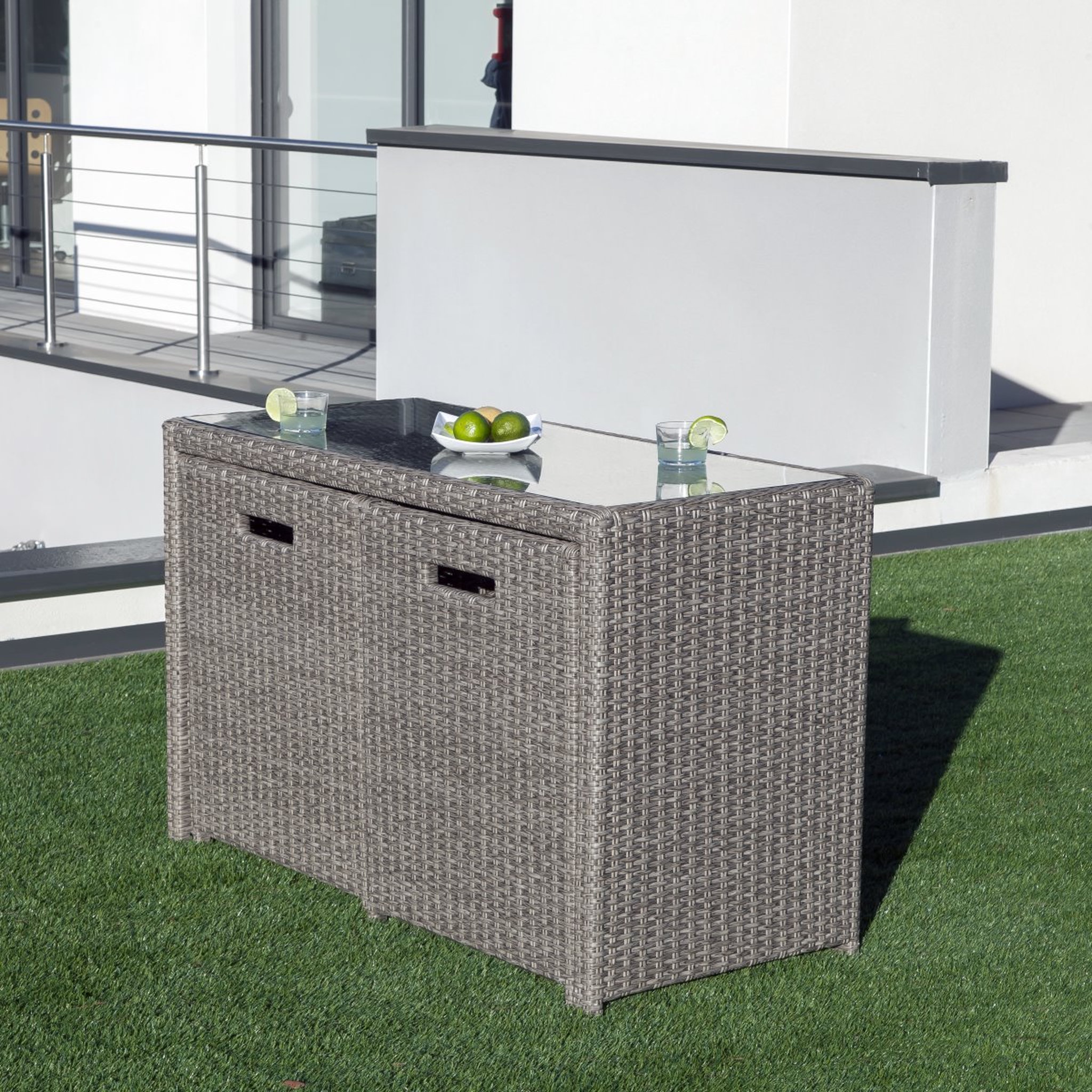 Voir la diapositive 2 : Salon de jardin encastrable 4 personnes LILAS