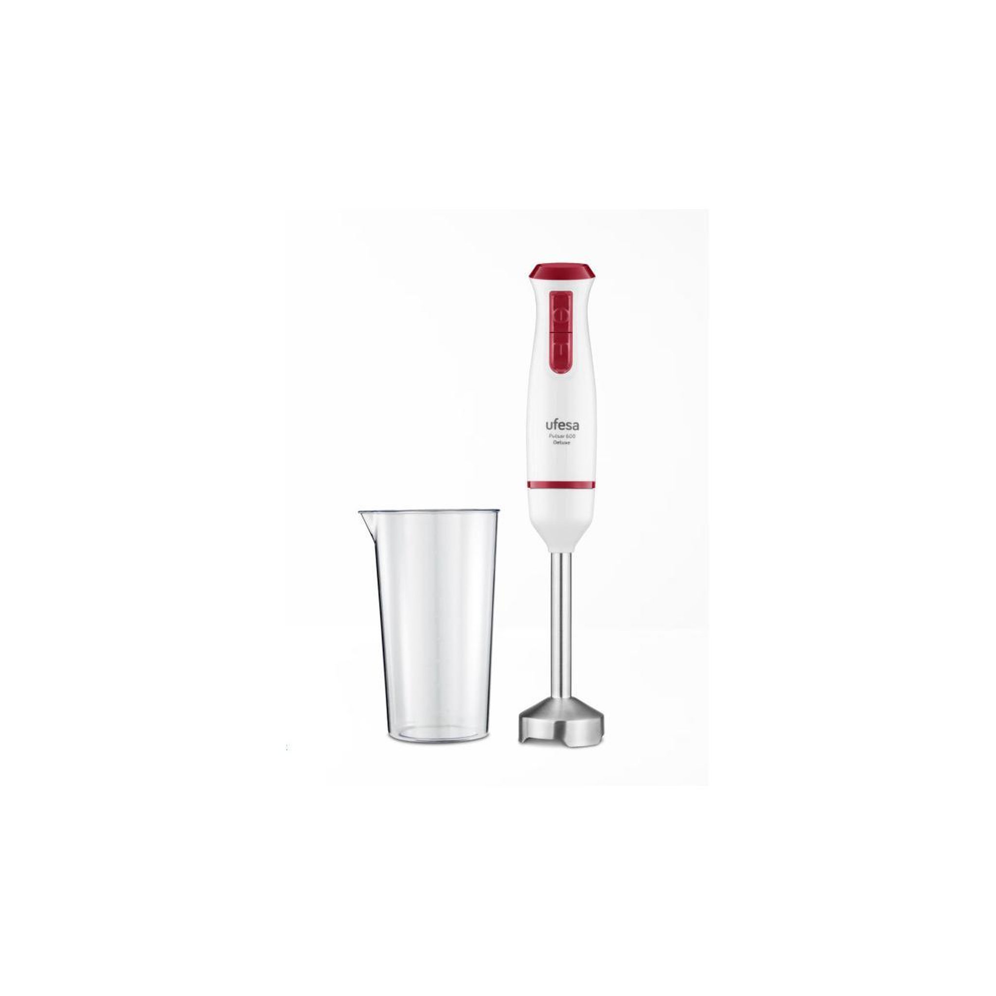 Voir la diapositive 2 : UFESA Mixeur plongeant Ufesa Pulsar 600 Delux Rouge et Blanc