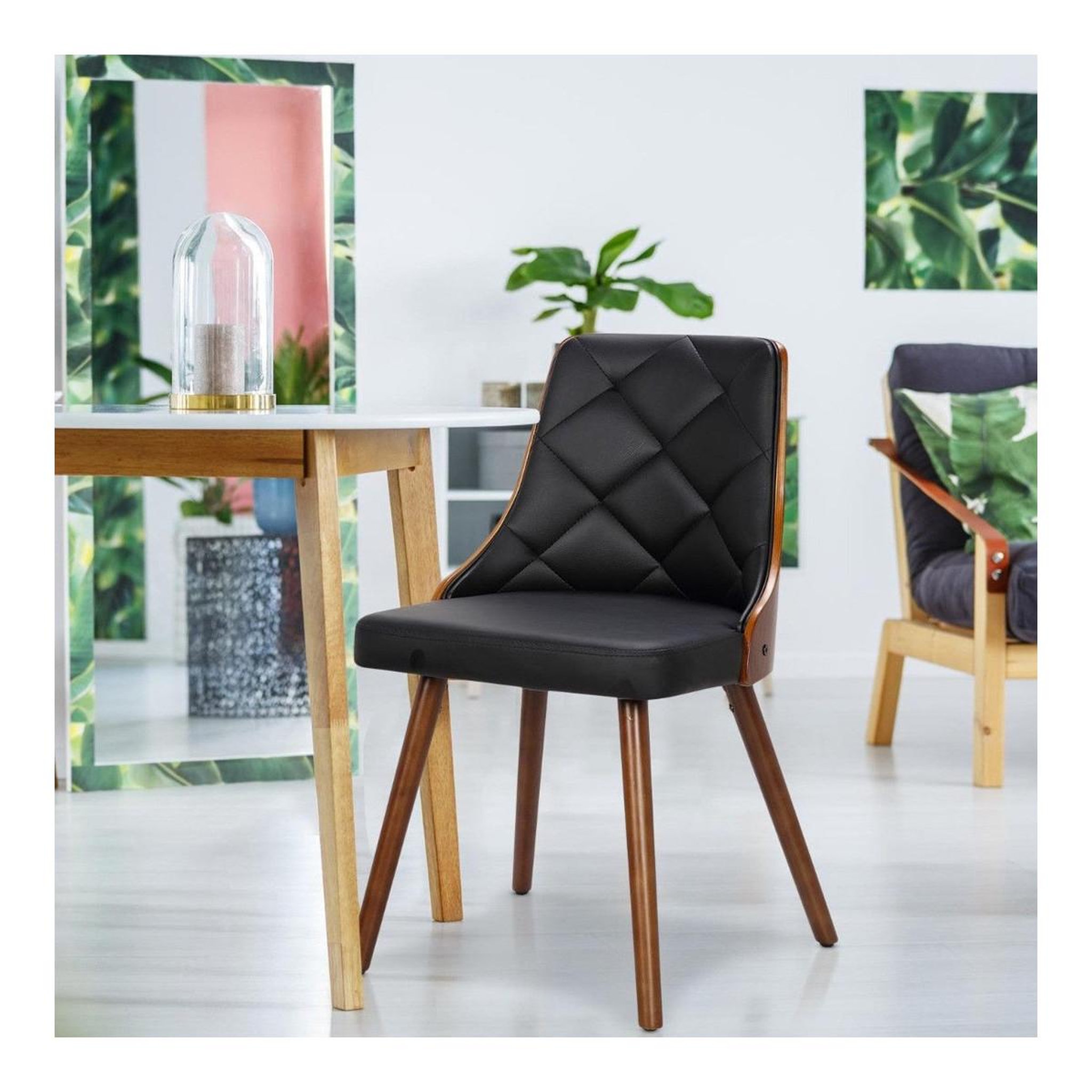 Voir la diapositive 4 : Paris Prix Lot de 2 chaises scandinave  cargo  79cm noisette & noir