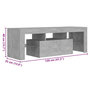 Voir la diapositive 6 : VIDAXL Meuble TV avec lumieres LED gris beton 120x35x40 cm