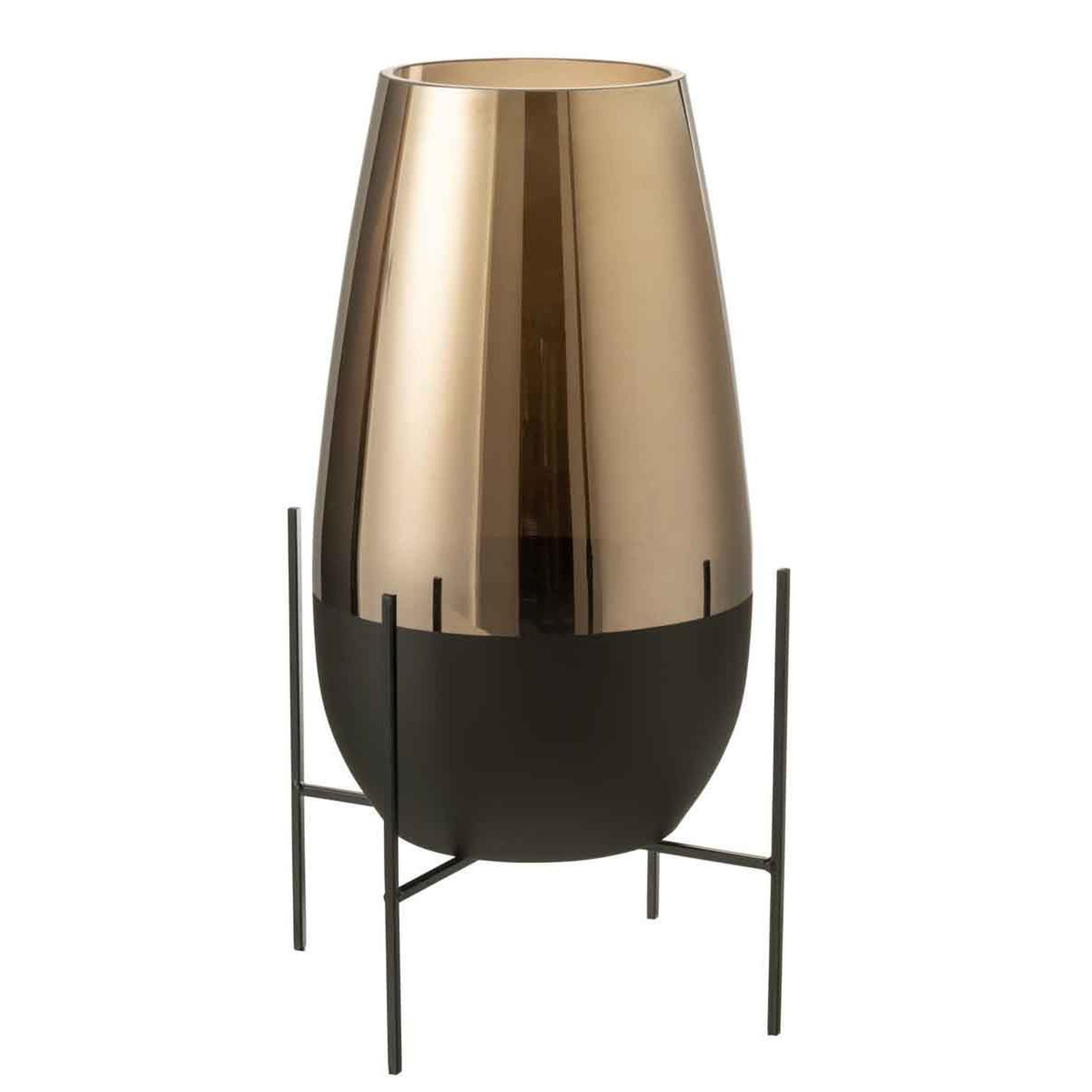 J-LINE Vase en verre design  milan  48cm or & noir
