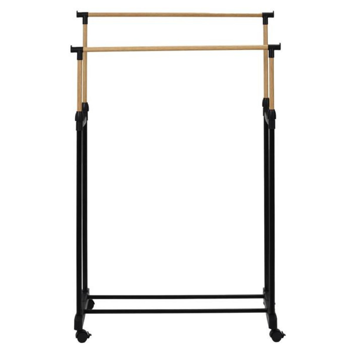 Paris Prix Portant à Vêtements Double Ajustable  Effet Bois  160cm Noir