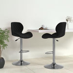 VIDAXL Tabourets de bar lot de 2 noir velours