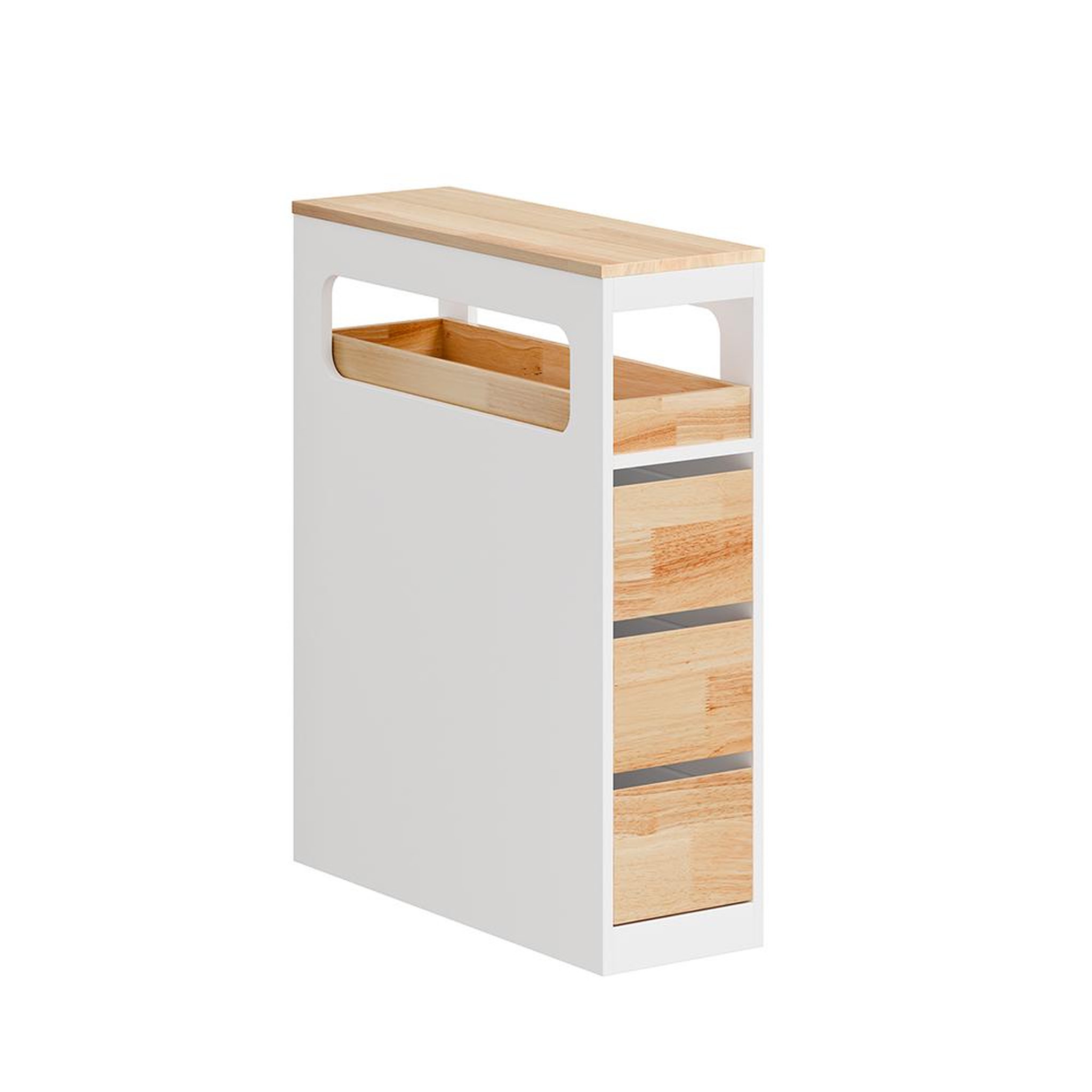 Voir la diapositive 4 : SOBUY Meuble Rangement 4 Tiroirs avec Roulettes Blanc 65x23x82cm BZR54-III-WN