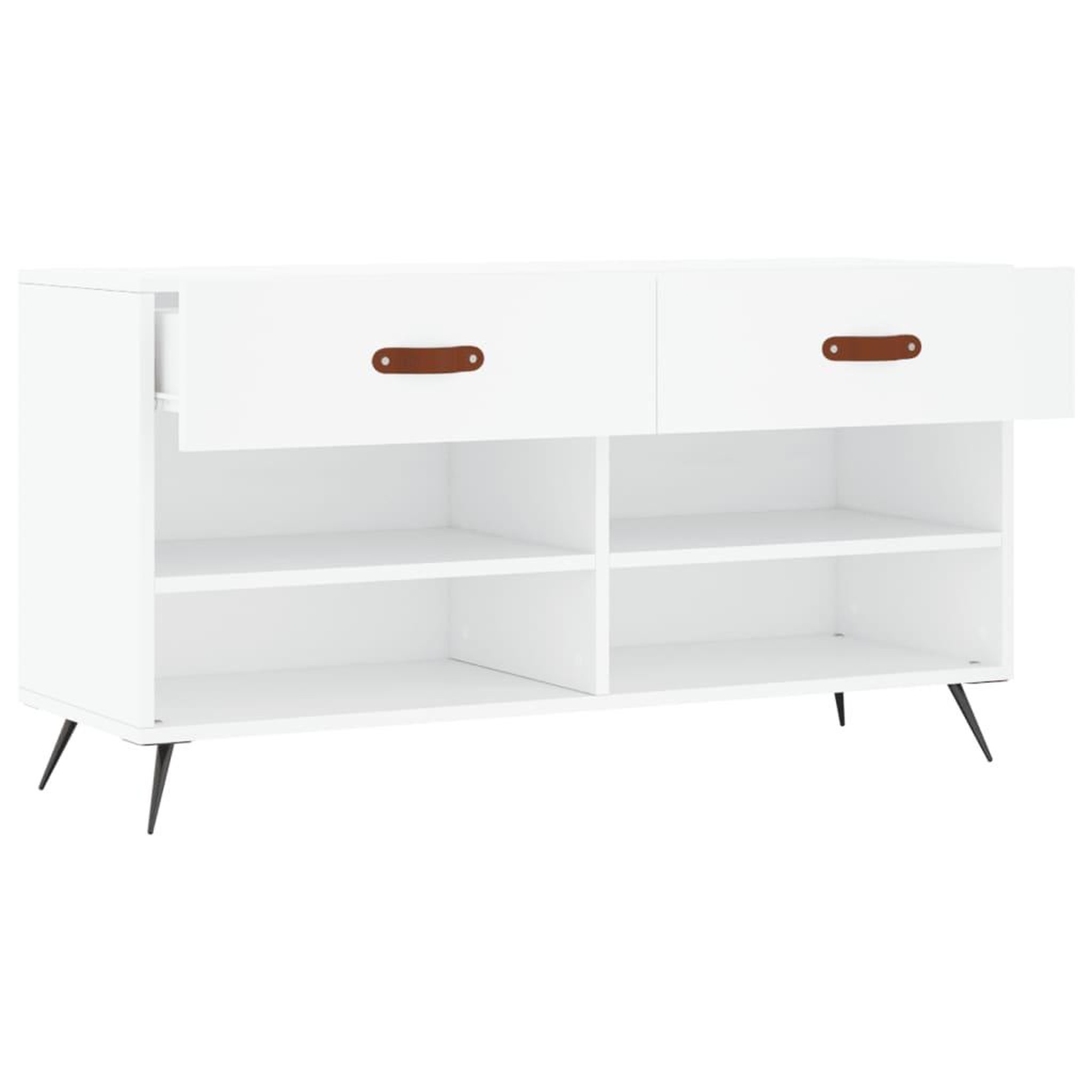 Voir la diapositive 5 : VIDAXL Banc a chaussures blanc 102x35x55 cm bois d'ingenierie