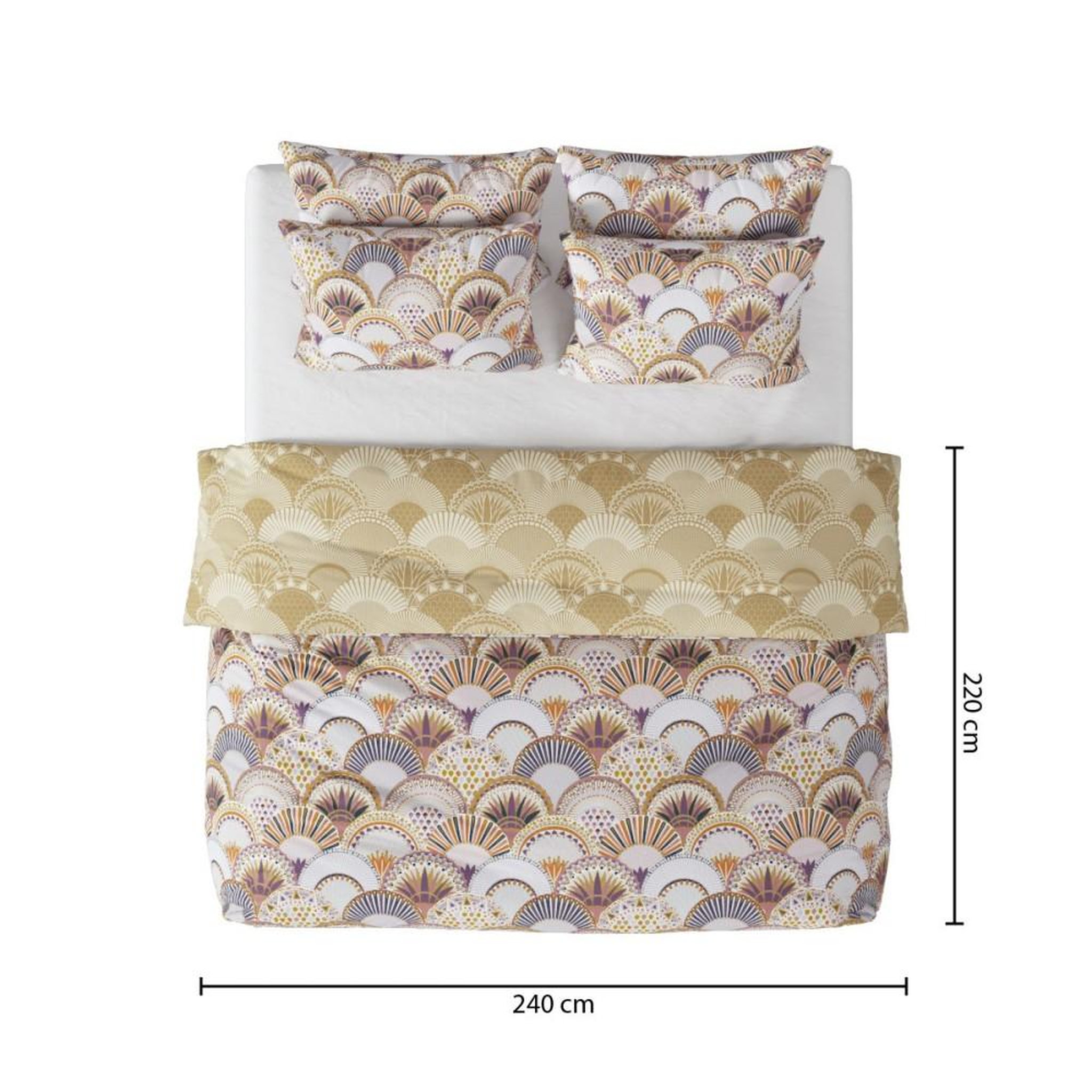 Voir la diapositive 4 : ATMOSPHERA Housse de couette 240x220 Aikupito + 2 taies coton 57 fils