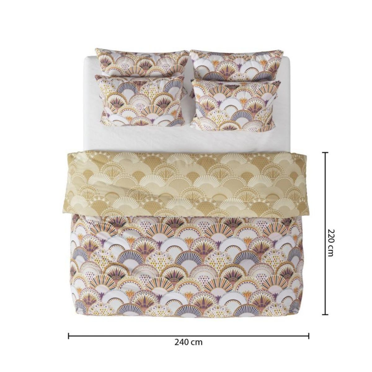 ATMOSPHERA Housse de couette 240x220 Aikupito + 2 taies coton 57 fils