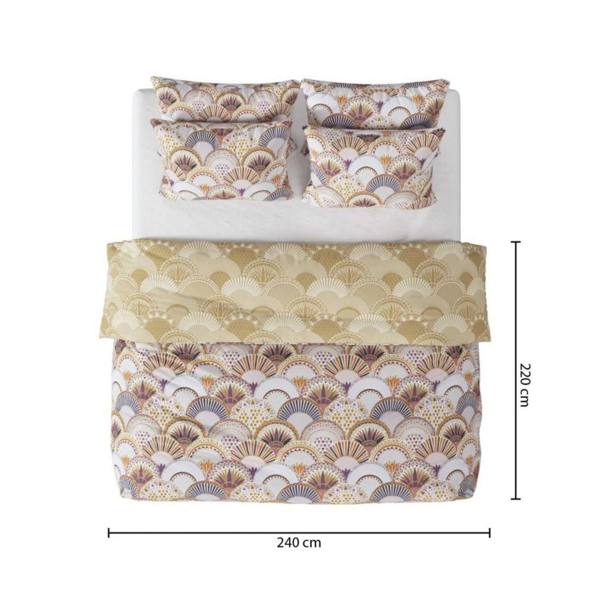 ATMOSPHERA Housse de couette 240x220 Aikupito + 2 taies coton 57 fils