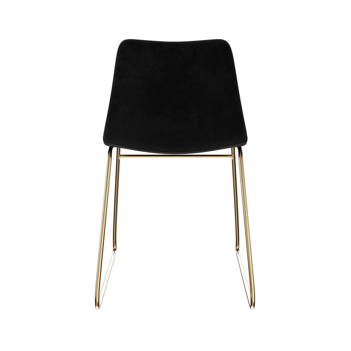 Rendez vous déco Lot de 2 chaises en velours noir et pieds en métal doré - Gaspard