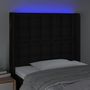 Voir la diapositive 4 : VIDAXL Tete de lit a LED Noir 83x16x118/128 cm Tissu