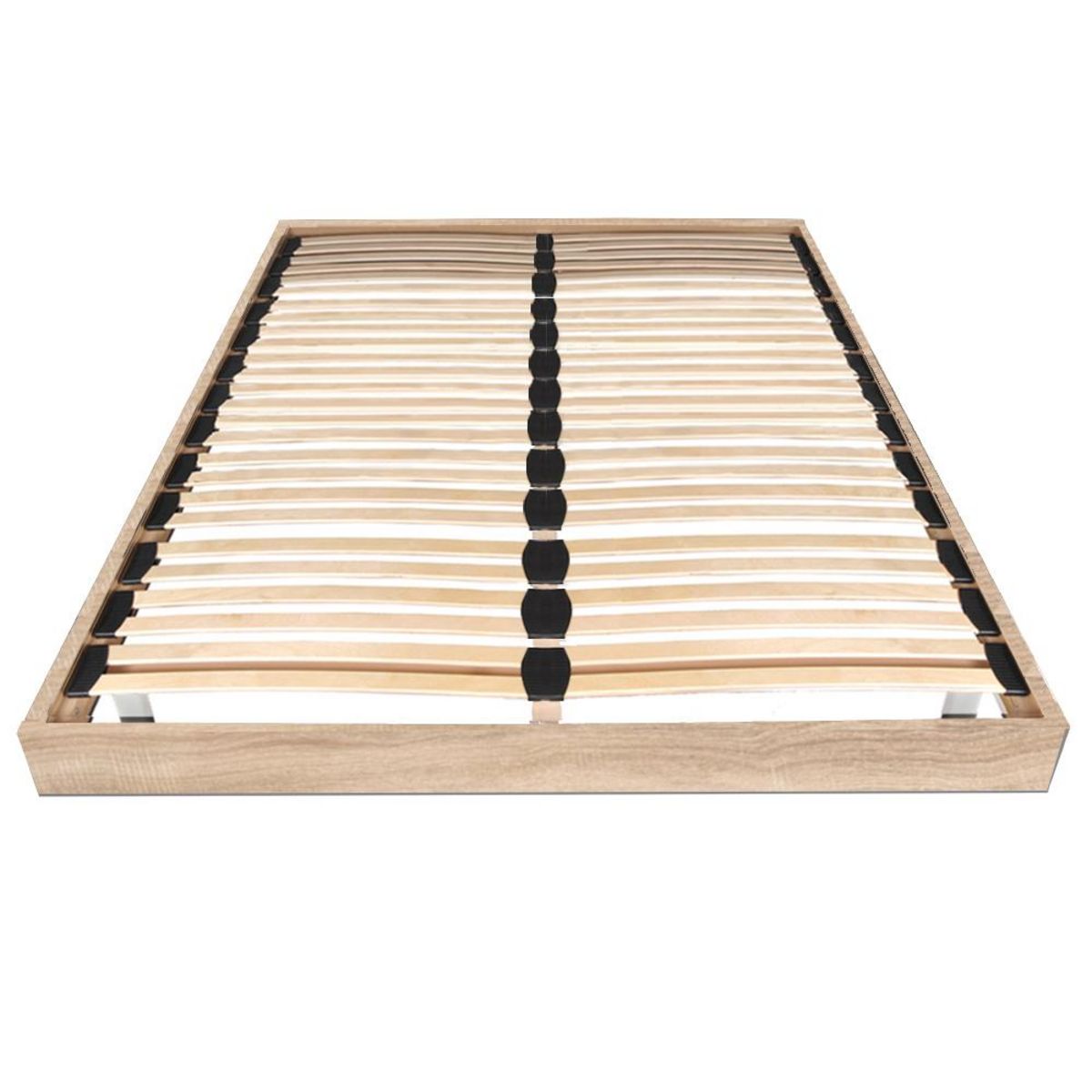 Sommier cadre à lattes sur pieds 140x190 cm 2x24 lattes  ASCQ