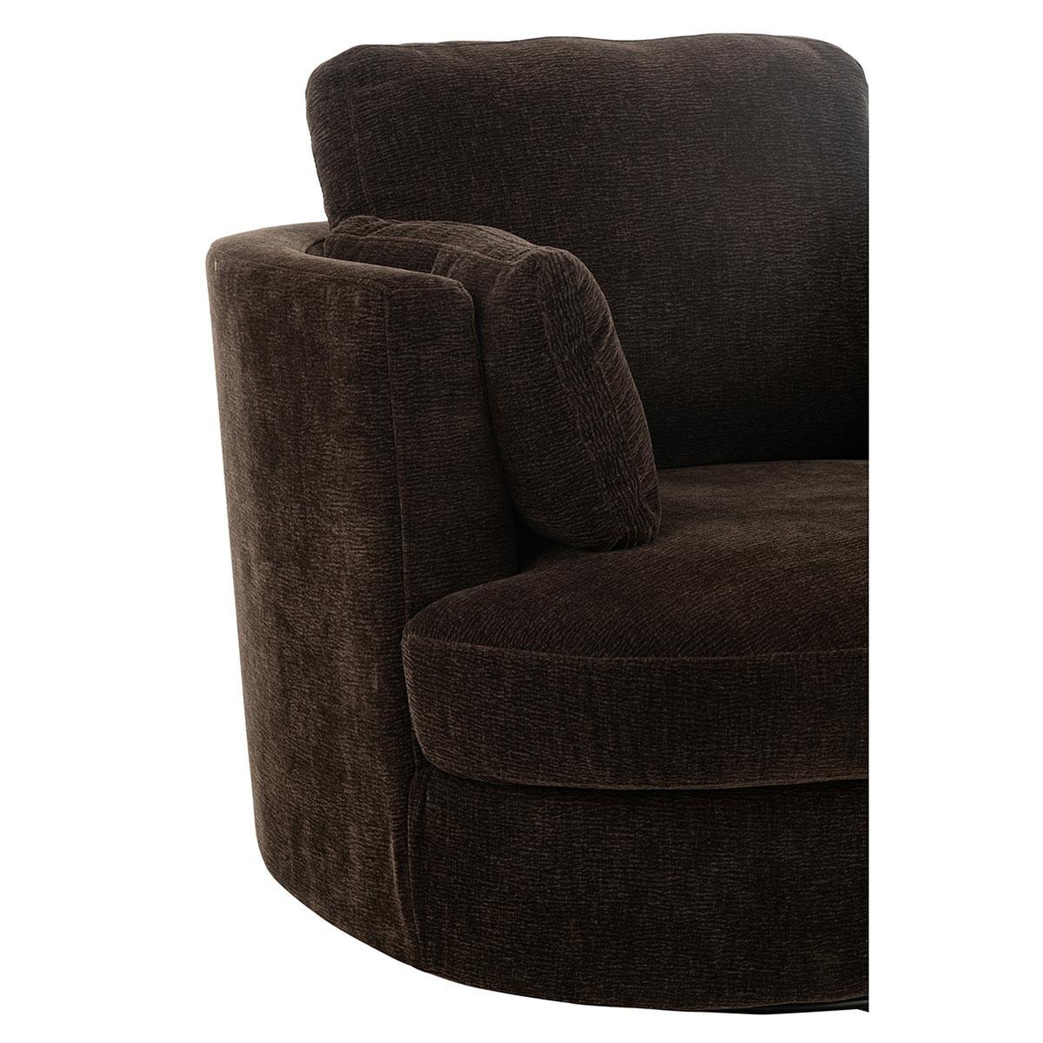 Voir la diapositive 6 : J-LINE Fauteuil Pivotant  Swiv  109cm Marron Foncé