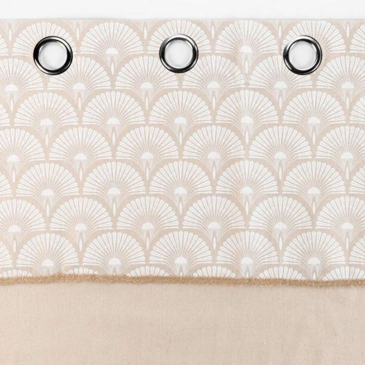Paris Prix Rideau à Œillets Imprimé  Bahina  140x240cm Beige & Blanc