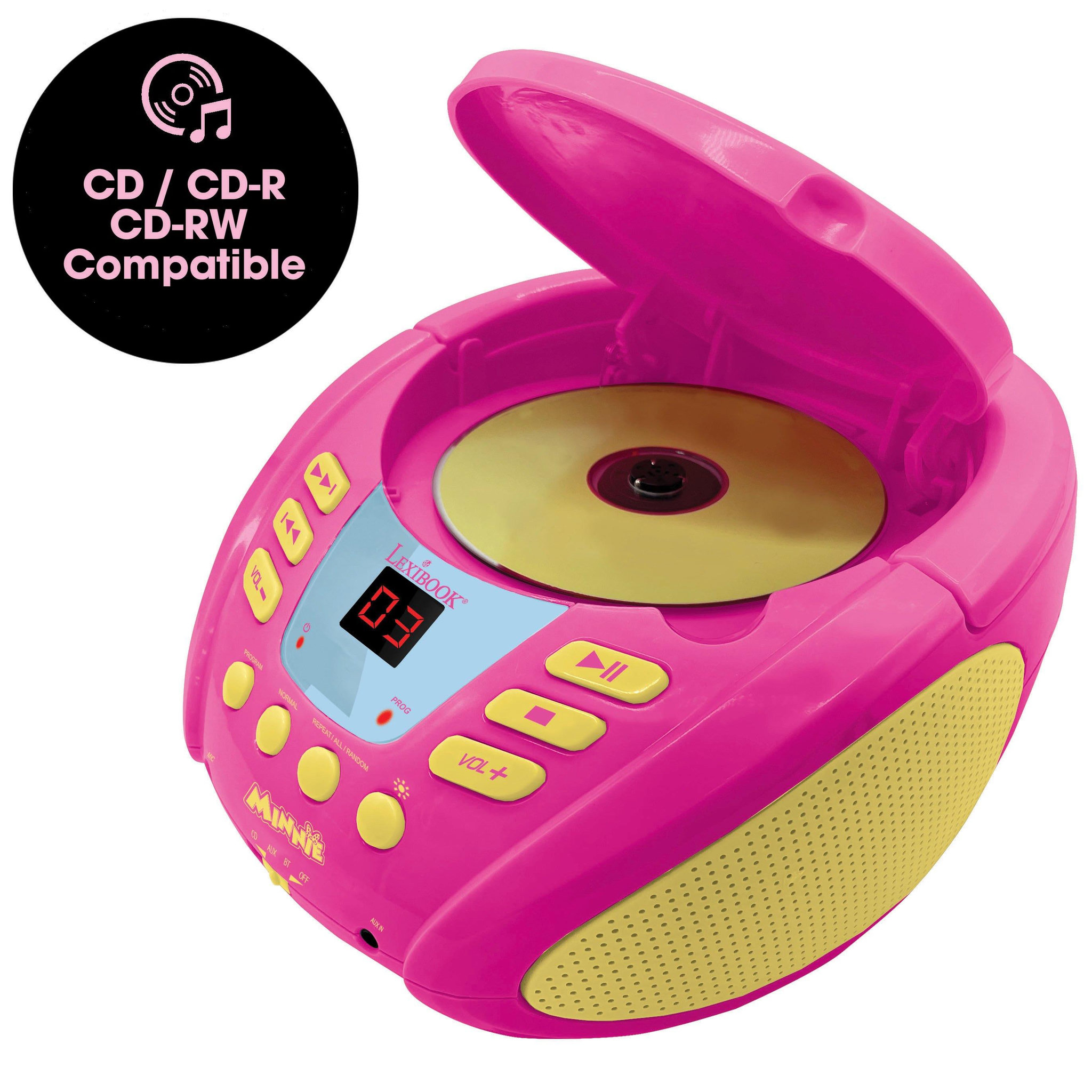 Voir la diapositive 3 : Lexibook Lecteur CD Bluetooth Minnie avec effets lumineux