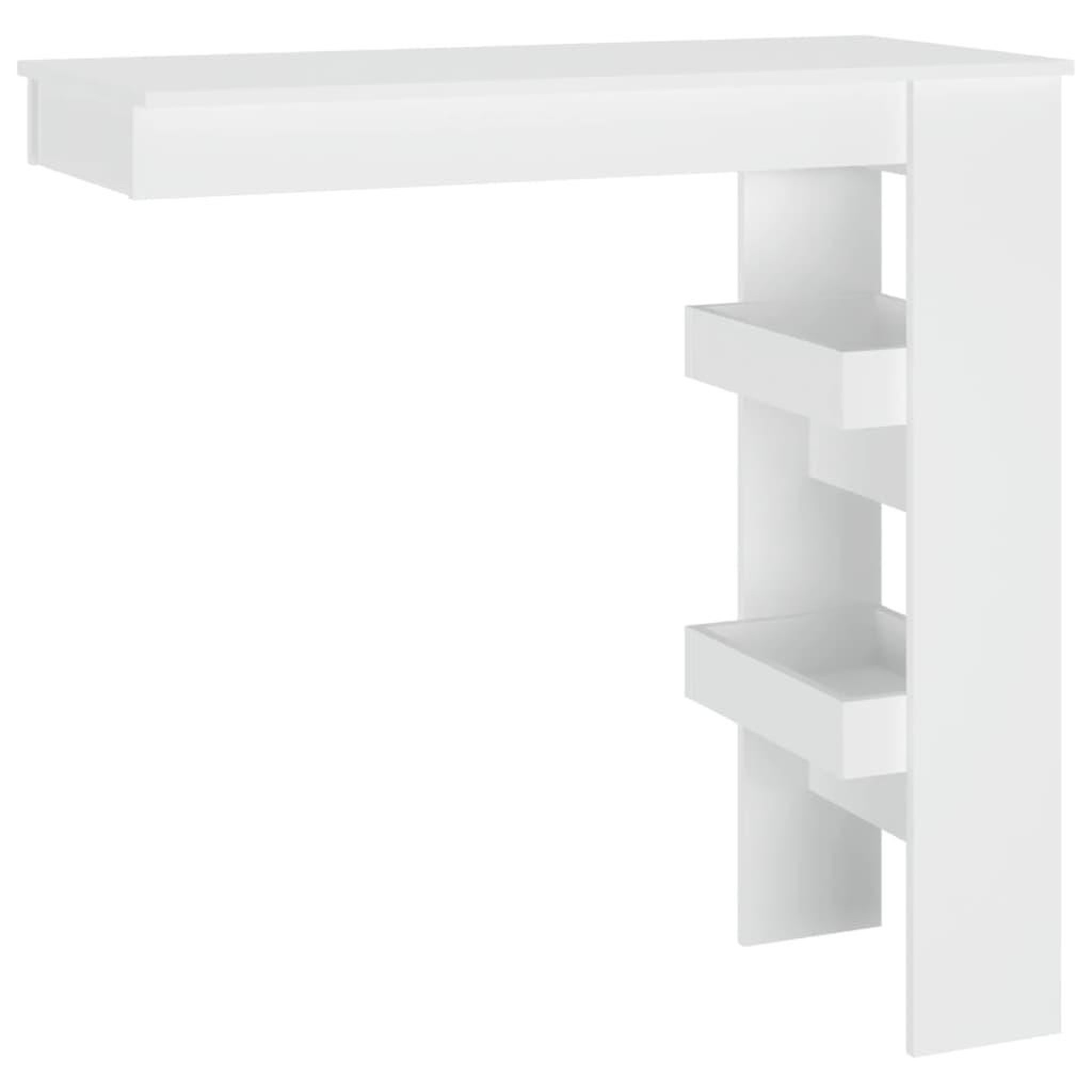 Voir la diapositive 2 : VIDAXL Table de bar murale Blanc 102x45x103,5 cm Bois d'ingenierie