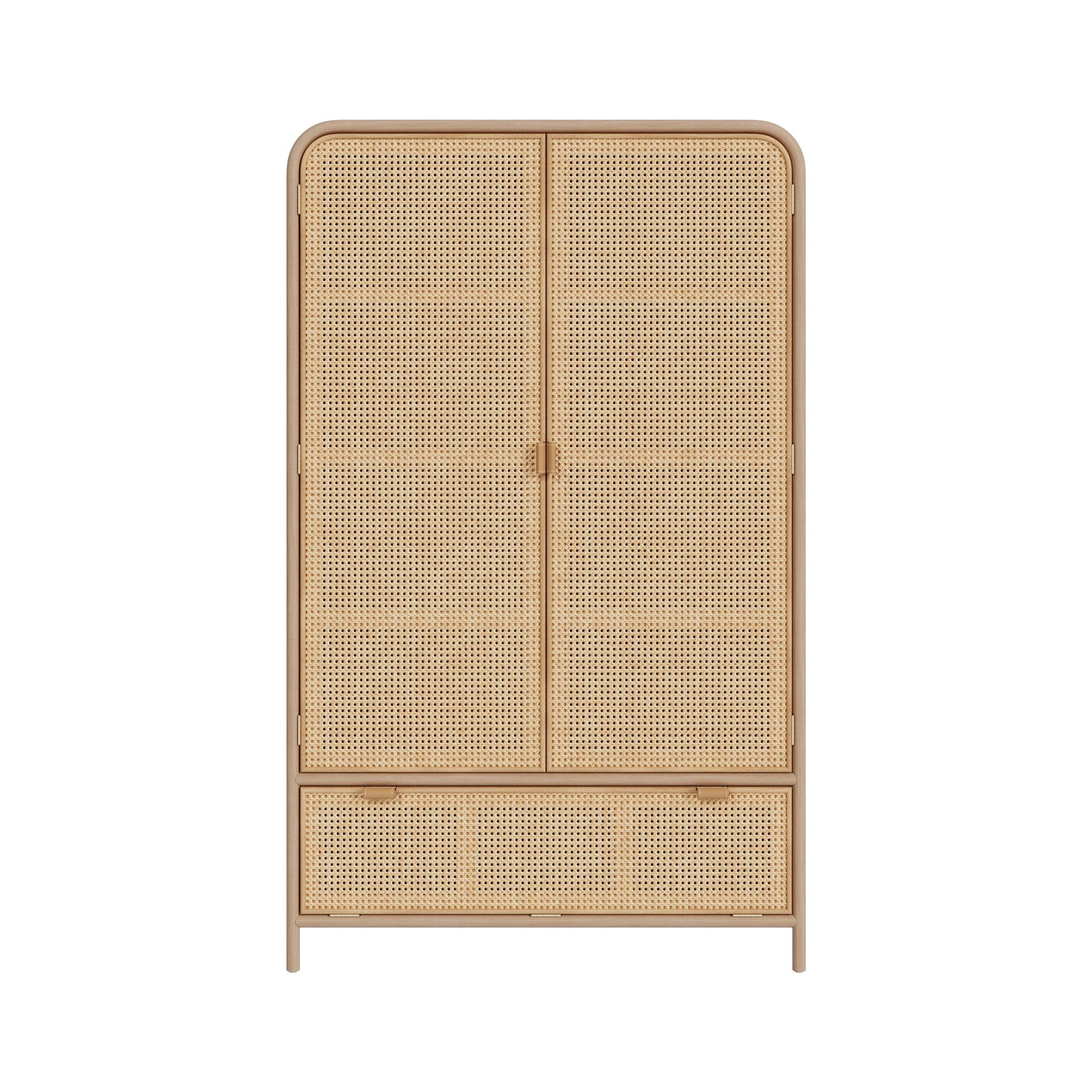 MAISON PAVANE Armoire en bois massif de pin et de teck-alata