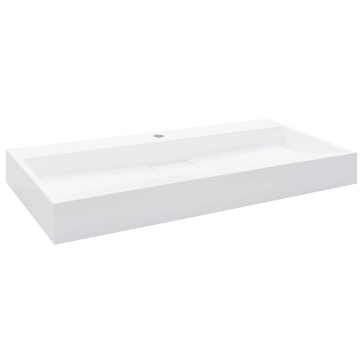 VIDAXL Lavabo 100x46x11 cm Fonte minerale/marbre Blanc