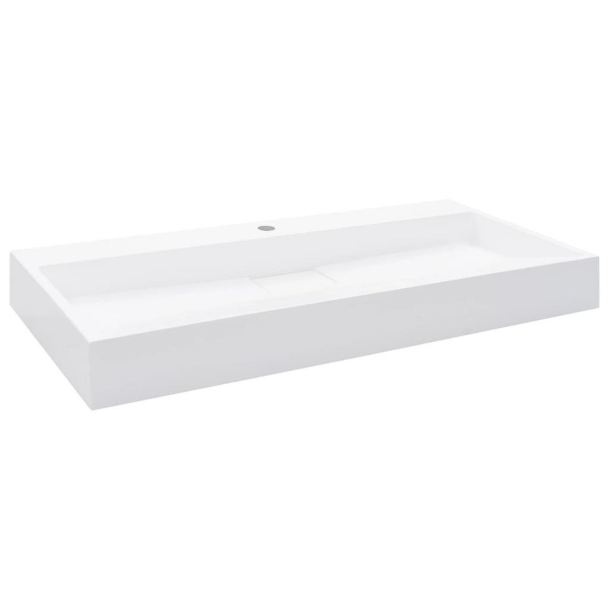 VIDAXL Lavabo 100x46x11 cm Fonte minerale/marbre Blanc